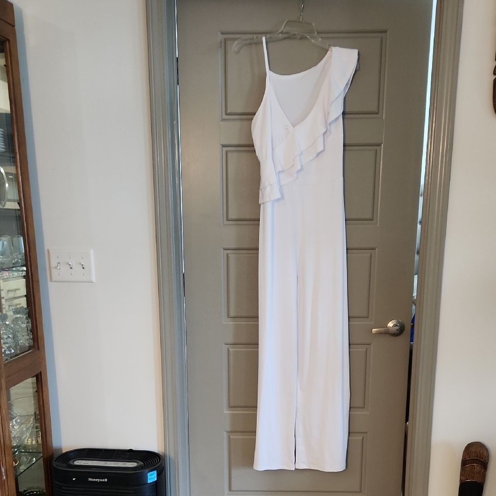 White Asymmetrical One Shoulder Sundress